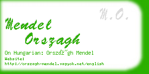 mendel orszagh business card